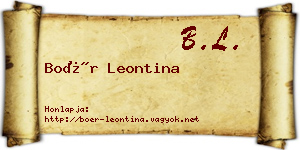 Boér Leontina névjegykártya